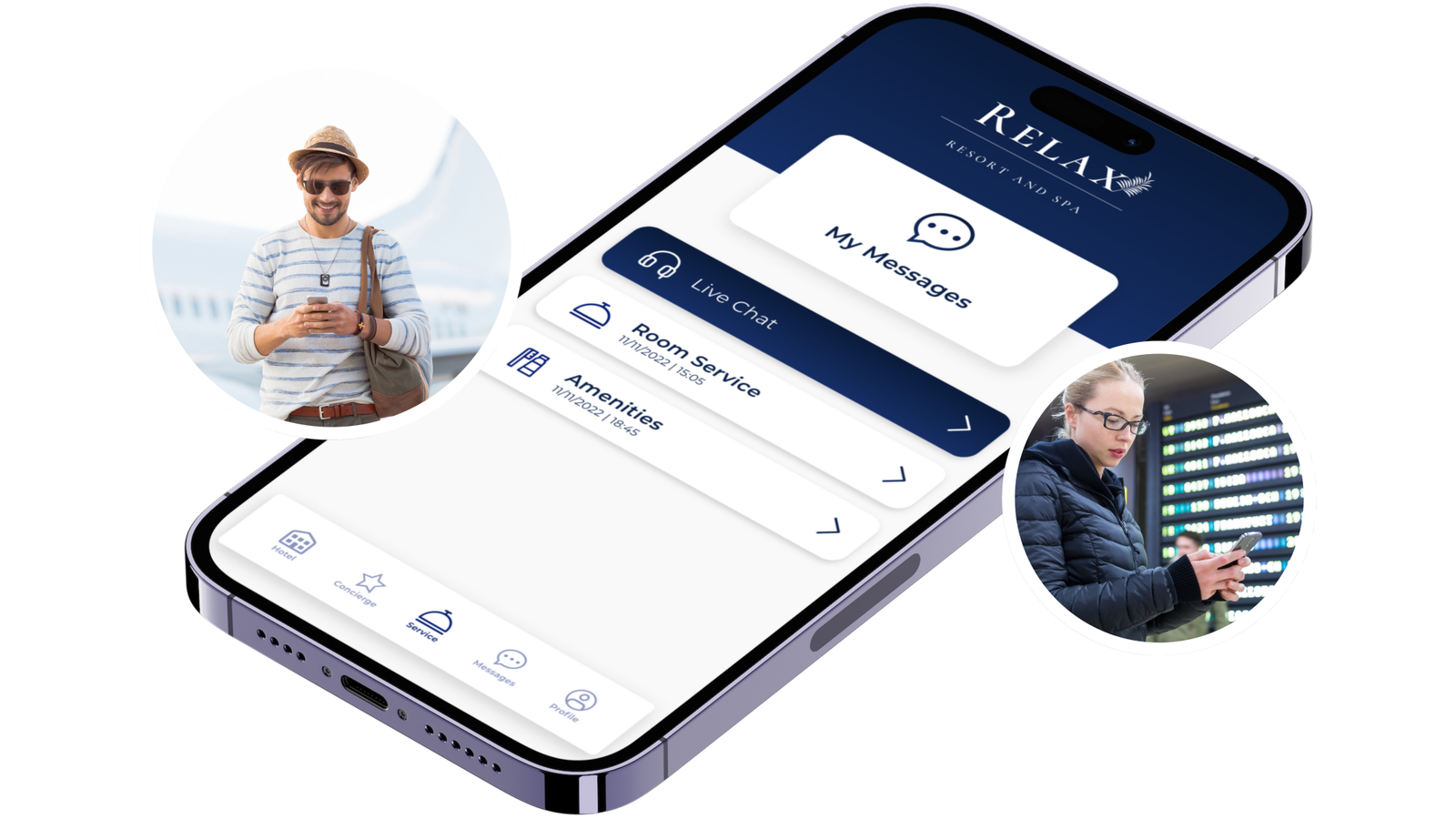 Écran du hub de messagerie