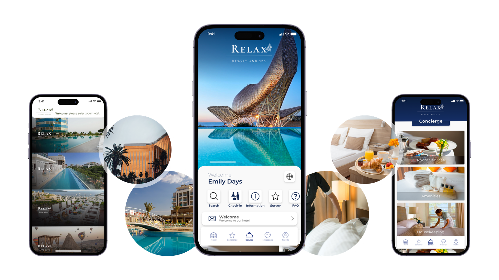 Application mobile icibot sur trois iPhones